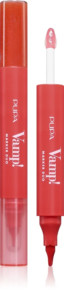 PUPA Milano Vamp! Lip Marker Duo huulikynä kiiltävä sävy 003 Grape Juice 1.4 ml