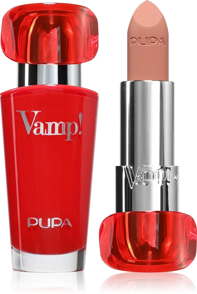 PUPA Milano Vamp! Luminous Lipstick täyteläisen vaikutelman antava huulipuna sävy 100 Naked Skin 3.5 g