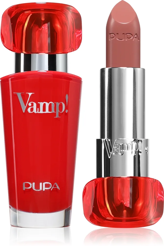PUPA Milano Vamp! Luminous Lipstick täyteläisen vaikutelman antava huulipuna sävy 102 Rose Nude 3.5 g