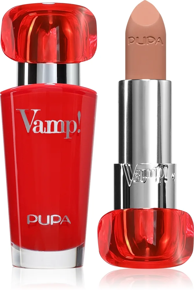 PUPA Milano Vamp! Luminous Lipstick täyteläisen vaikutelman antava huulipuna sävy 105 Light Chestnut 3.5 g