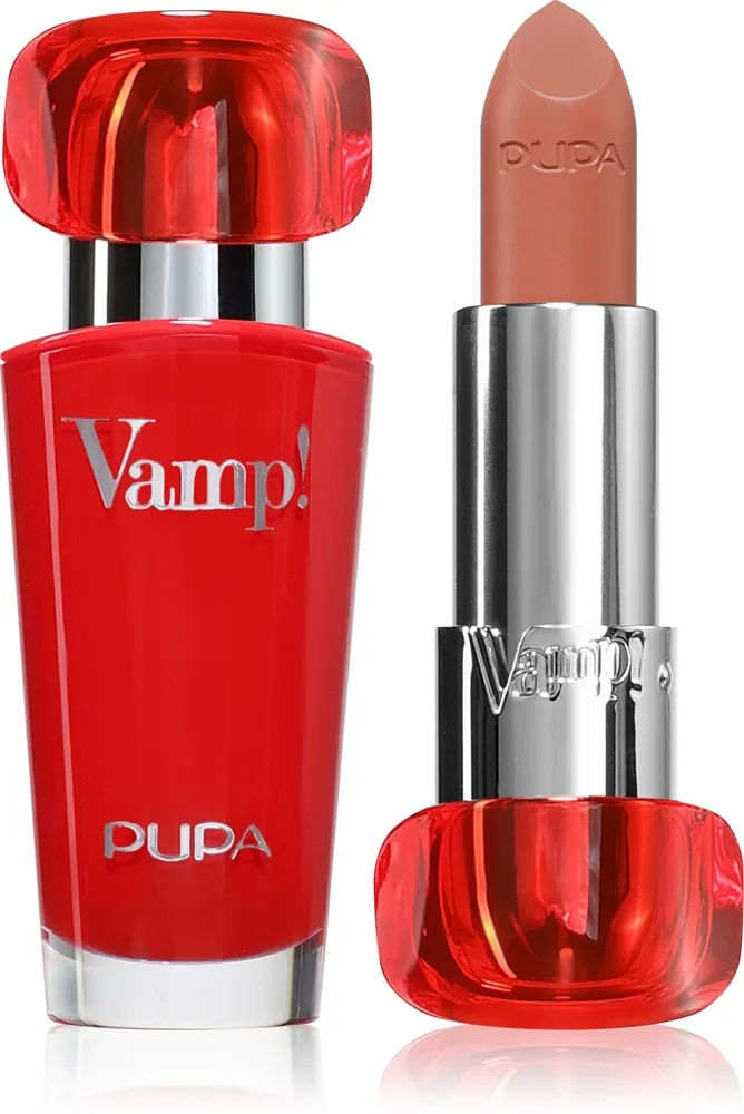 PUPA Milano Vamp! Luminous Lipstick täyteläisen vaikutelman antava huulipuna sävy 106 Cappuccino 3.5 g