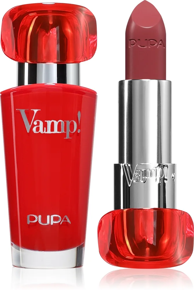 PUPA Milano Vamp! Luminous Lipstick täyteläisen vaikutelman antava huulipuna sävy 200 Tawney Red 3.5 g