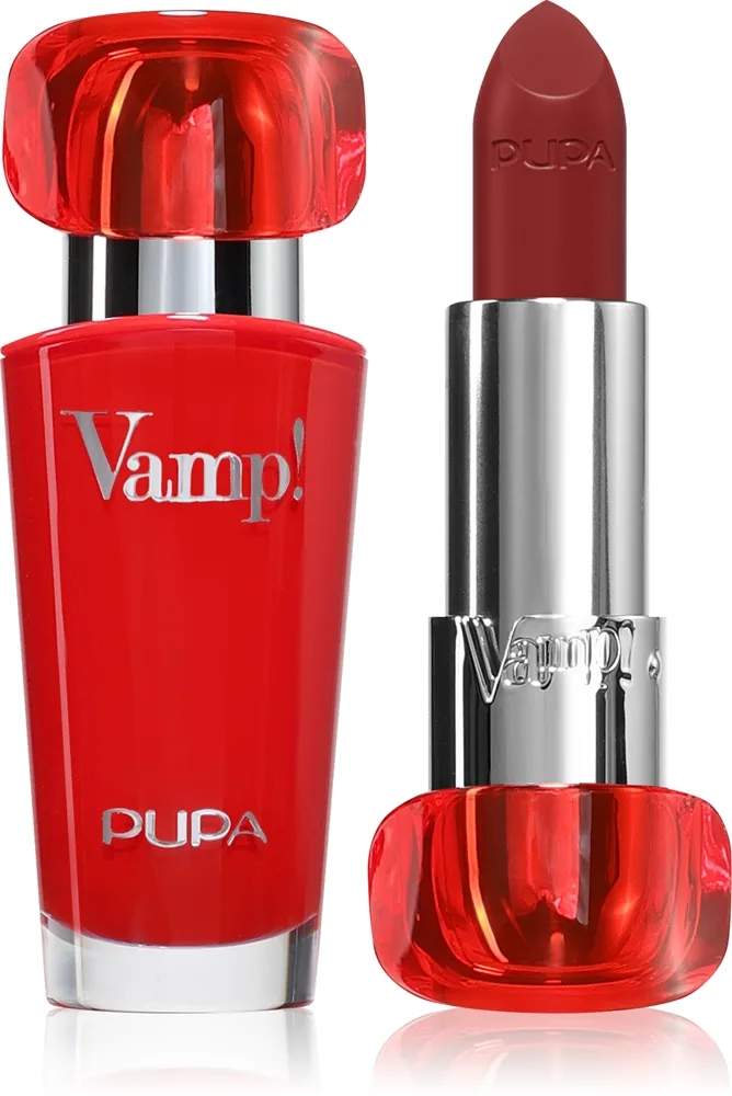 PUPA Milano Vamp! Luminous Lipstick täyteläisen vaikutelman antava huulipuna sävy 300 Scarlet Bordeaux 3.5 g