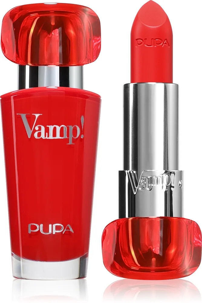 PUPA Milano Vamp! Luminous Lipstick täyteläisen vaikutelman antava huulipuna sävy 303 Red 3.5 g