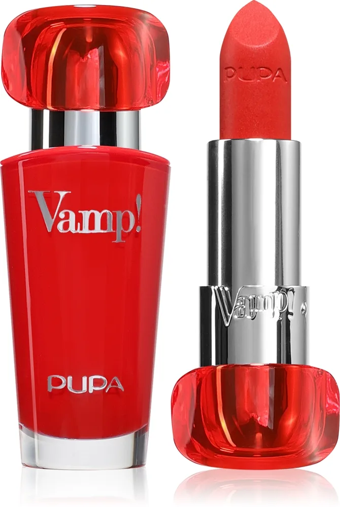 PUPA Milano Vamp! Luminous Lipstick Läppstift för fylliga läppar Skugga 304 Red Flame 3.5 g