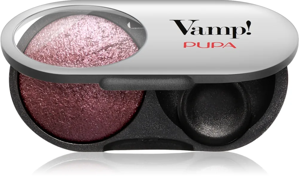 PUPA Milano Vamp! Radiant Baked Eyeshadow Långvarig skimrande ögonskugga Skugga 104 - Deep Plum 1 g