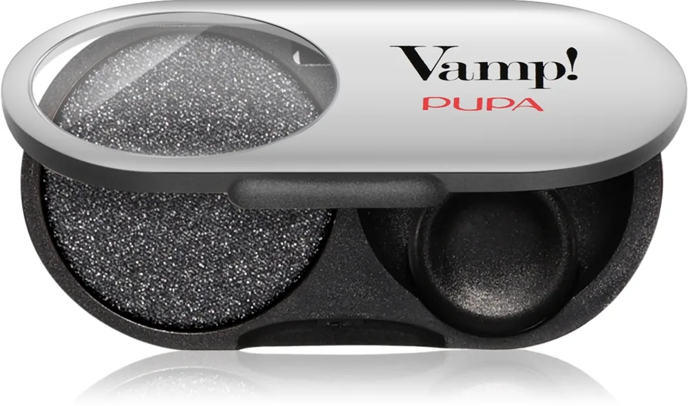 PUPA Milano Vamp! Radiant Baked Eyeshadow Långvarig skimrande ögonskugga Skugga 301 Frozen Black - METALLIC 1 g