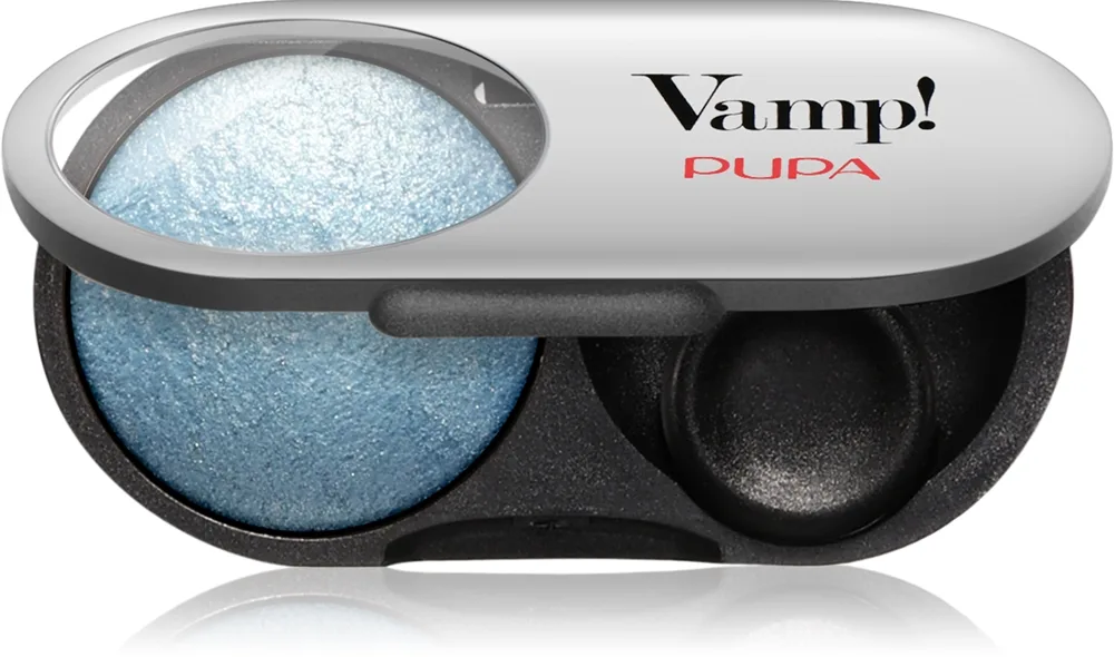 PUPA Milano Vamp! Radiant Baked Eyeshadow Långvarig skimrande ögonskugga Skugga 306 Bon-Ton Blue - WET & DRY 1 g