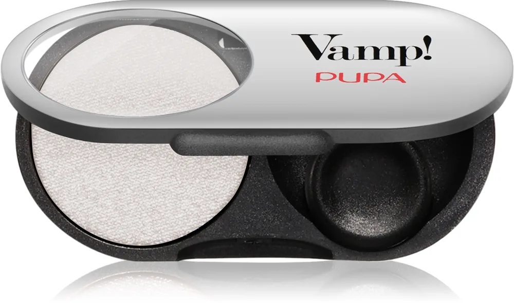 PUPA Milano Vamp! Radiant Baked Eyeshadow pitkäkestoinen hohtava luomiväri sävy 401 White Snow - WET & DRY 1 g