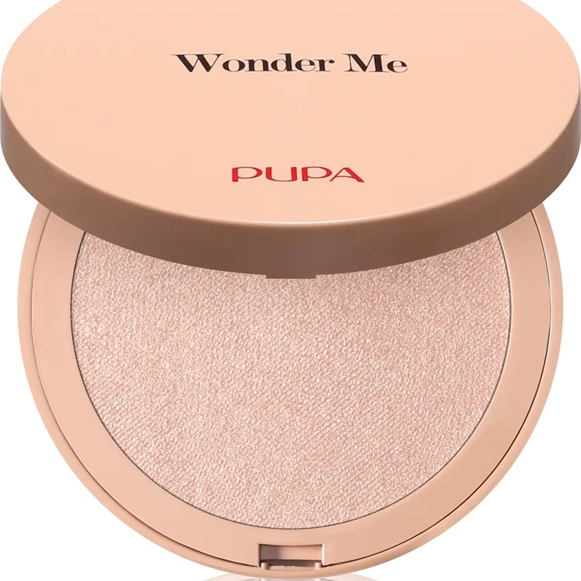 PUPA Milano Wonder Me Glow kiinteä puuterimainen korostusväri sävy 101 - Rose Gold 7.5 g