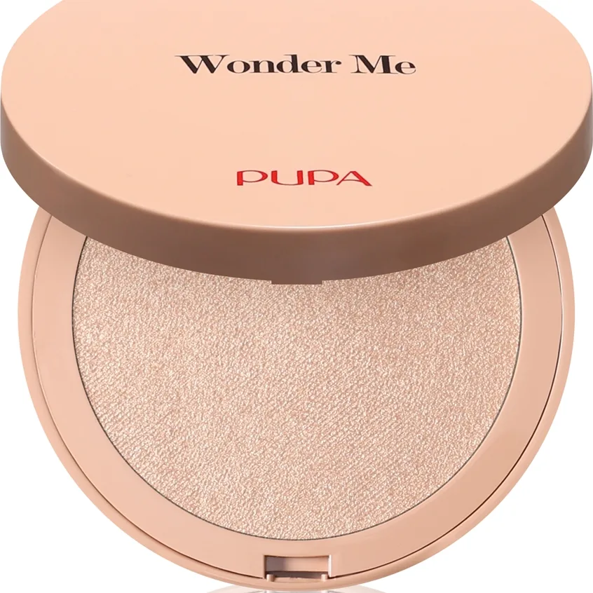 PUPA Milano Wonder Me Glow kiinteä puuterimainen korostusväri sävy 102 - Pure Gold 7.5 g