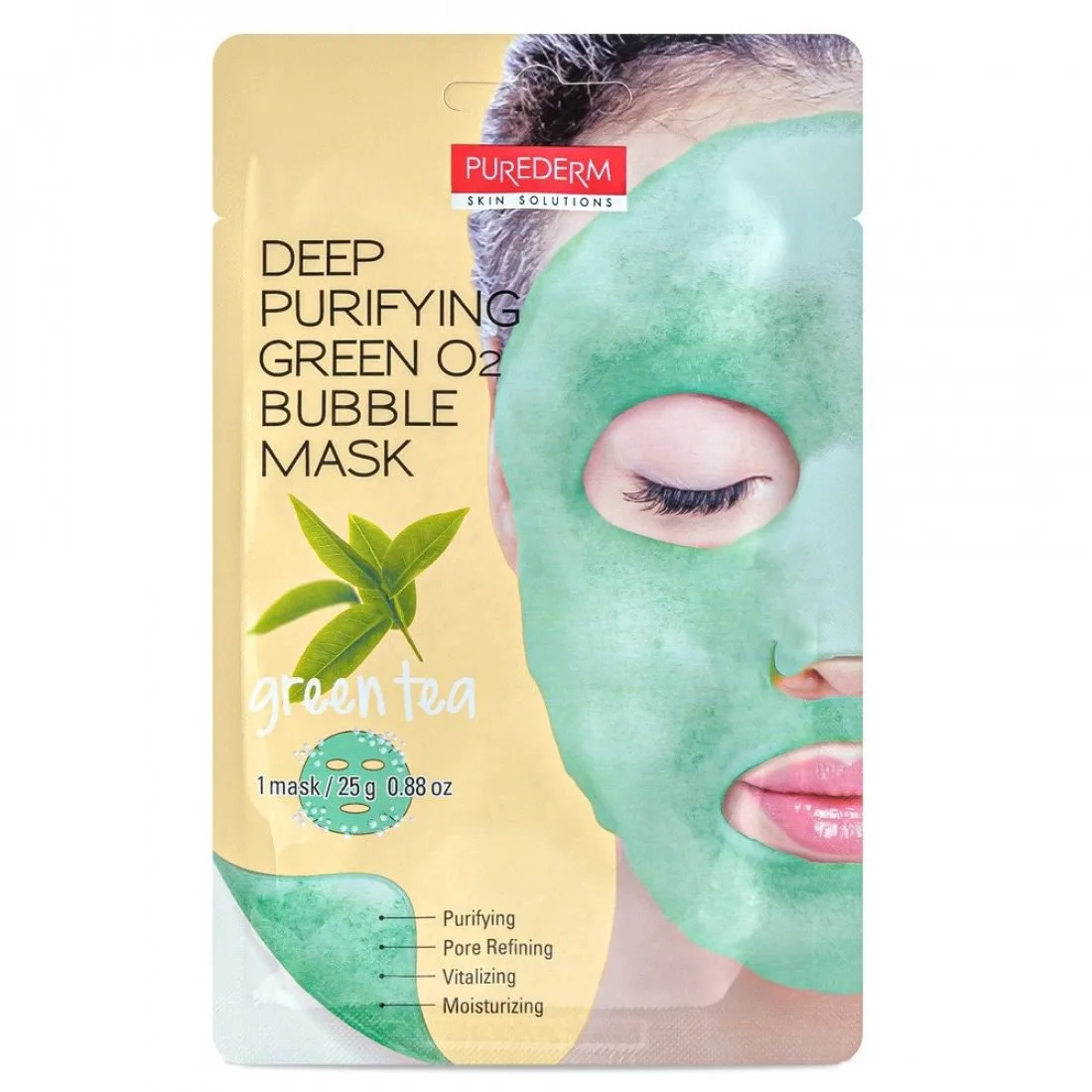 Purederm Deep Purifying Black O2 Bubble Mask ""GREEN TEA"" 25 g