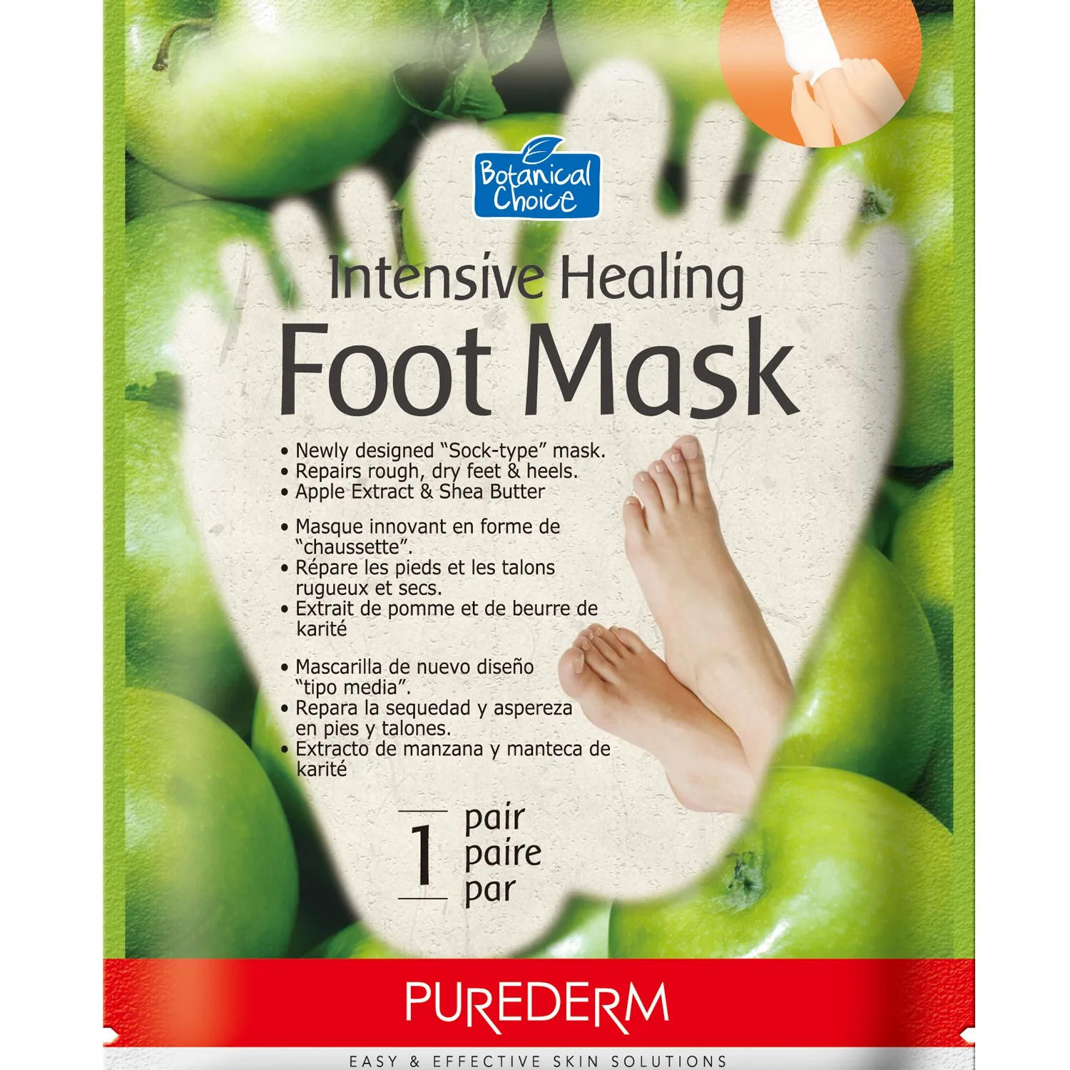 Purederm Intensive Healing Foot Mask Apple