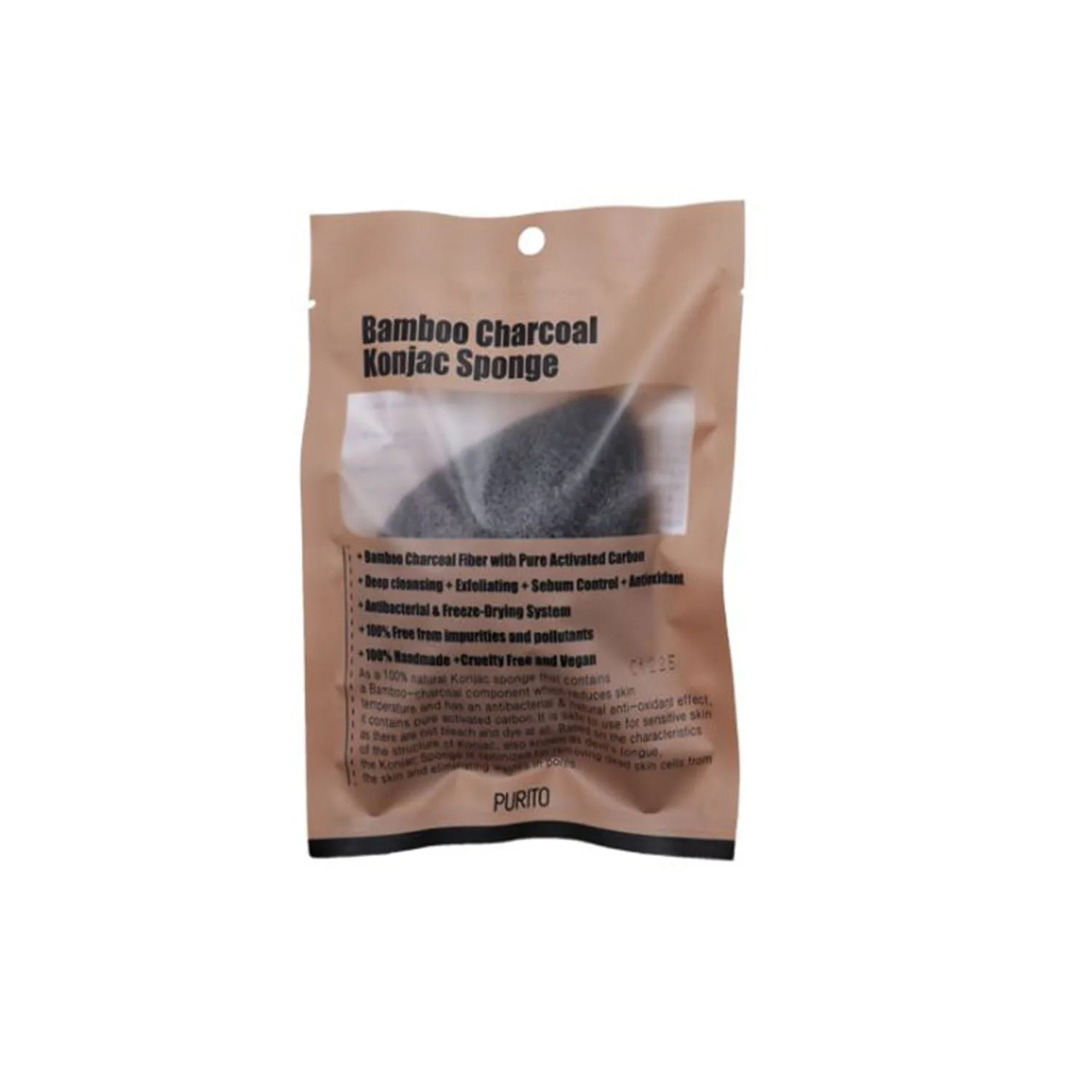 Purito Bamboo Charcoal Konjac Sponge