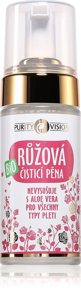 Purity Vision BIO Rose Cleansing Foam hellävarainen puhdistusvaahto herkälle iholle 90 ml