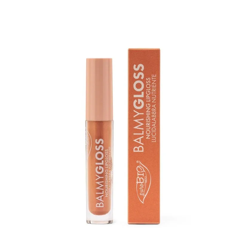 puroBIO Cosmetics BalmyGloss Närande läppglans Skugga 03 Shimmering Soft Peach 4.2 g