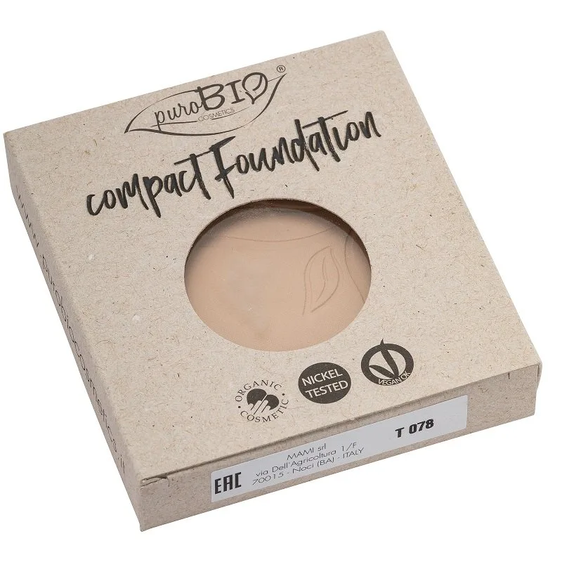 puroBIO Cosmetics Compact Foundation Kompakt pudderfoundation - Genopfyldning SPF 10 Skygge 01 9 g