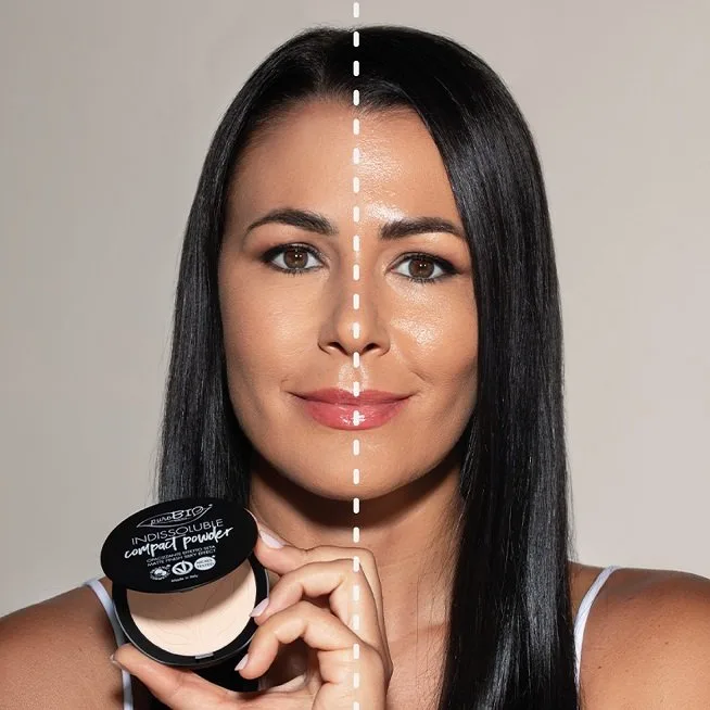 puroBIO Cosmetics Indissouble Kompakt puder med matt effekt Skugga T01 9 g