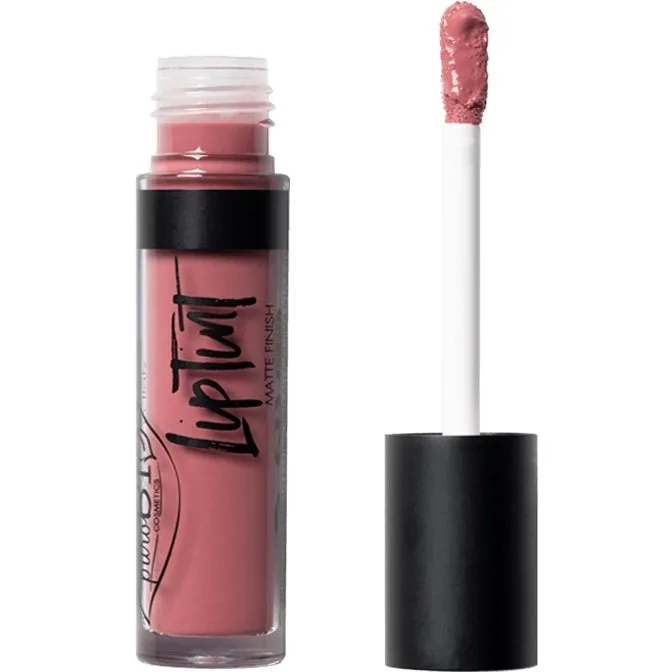 puroBIO Cosmetics Lip Tint Matt flytande läppstift Skugga 04 Cold Pink 4,8 ml