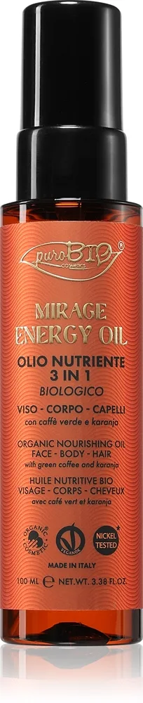 puroBIO Cosmetics Mirage Energy Oil Multifunktionel olie til ansigt, krop og hår 100 ml