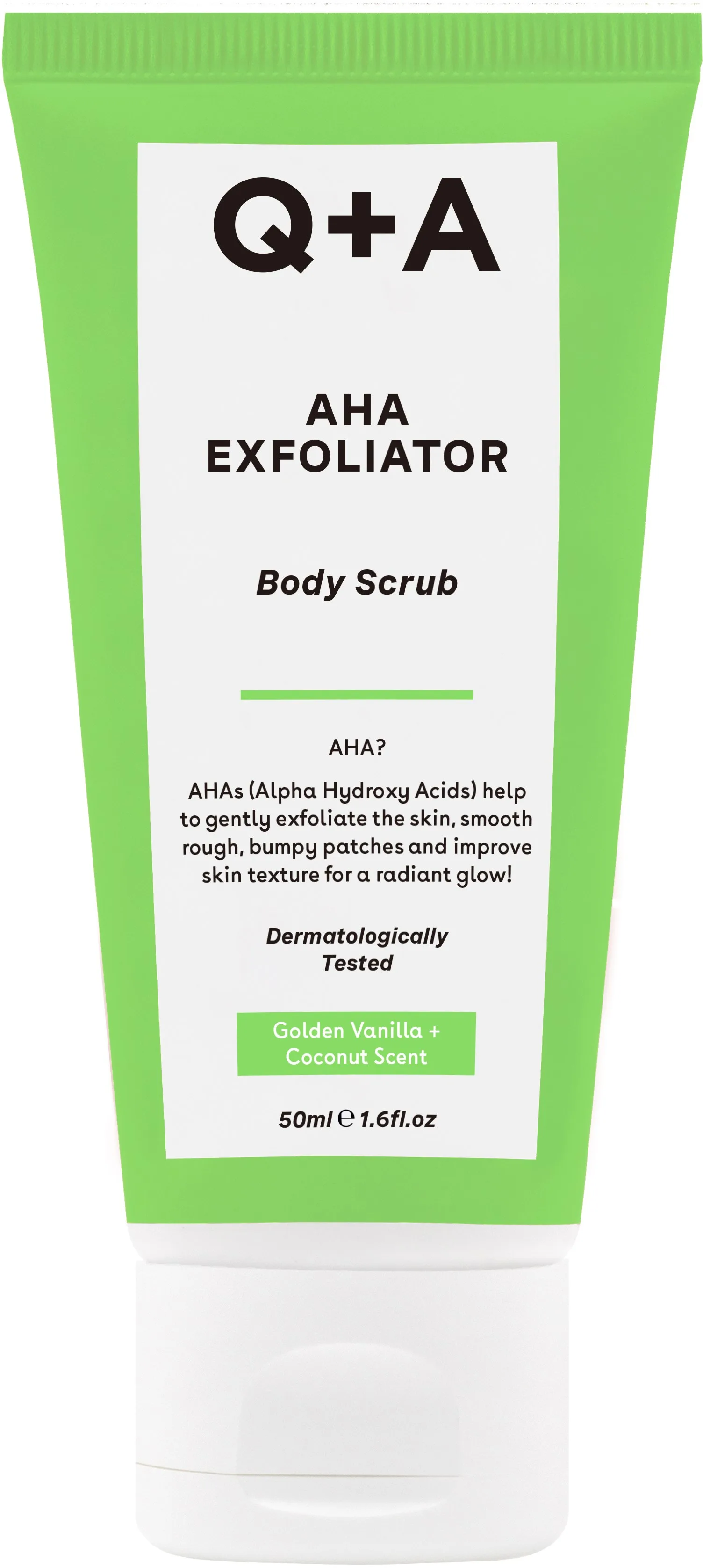 Q+A AHA Exfoliator Body Scrub Travel Size - 50 ml