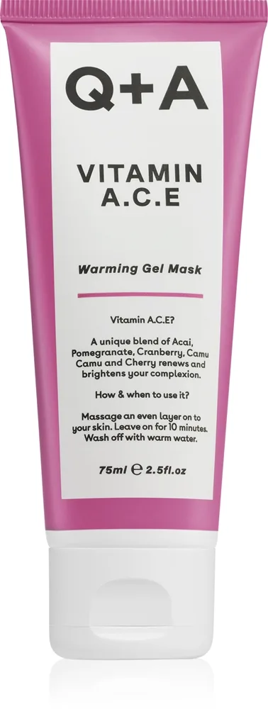 Q+A Vitamin A. C. E uudistava geelinaamio sisältää A-, C- ja E-vitamiineja 75 ml