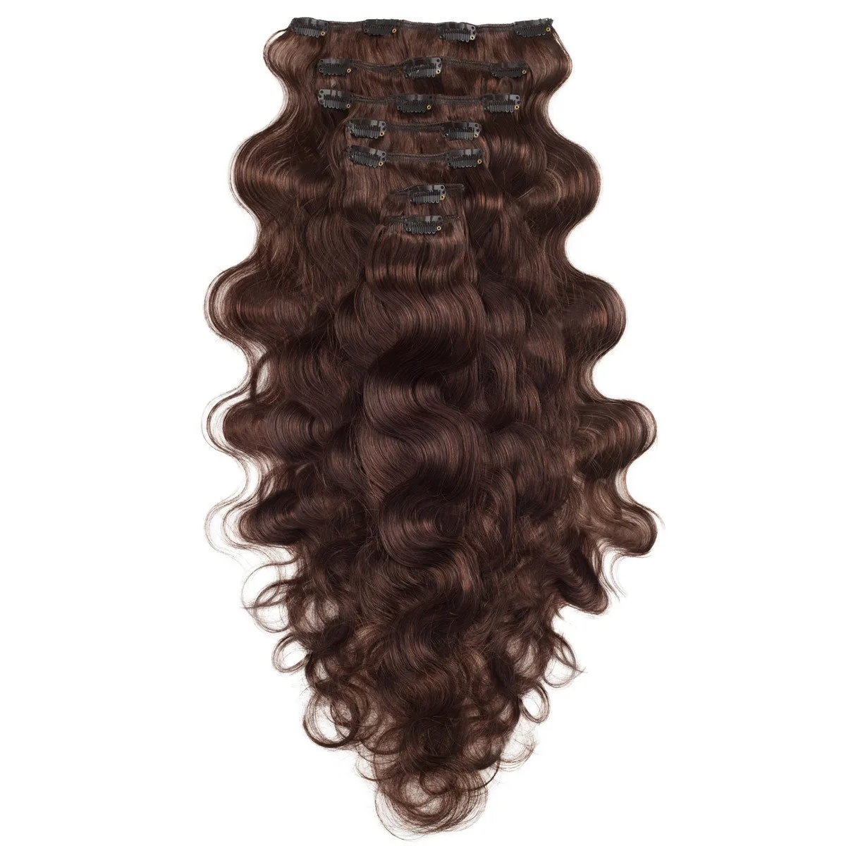 Rapunzel of Sweden Classic Clip-ins Beach Wave / Medium Volume / 7 pieces 60 cm 2.3 Chocolate Brown