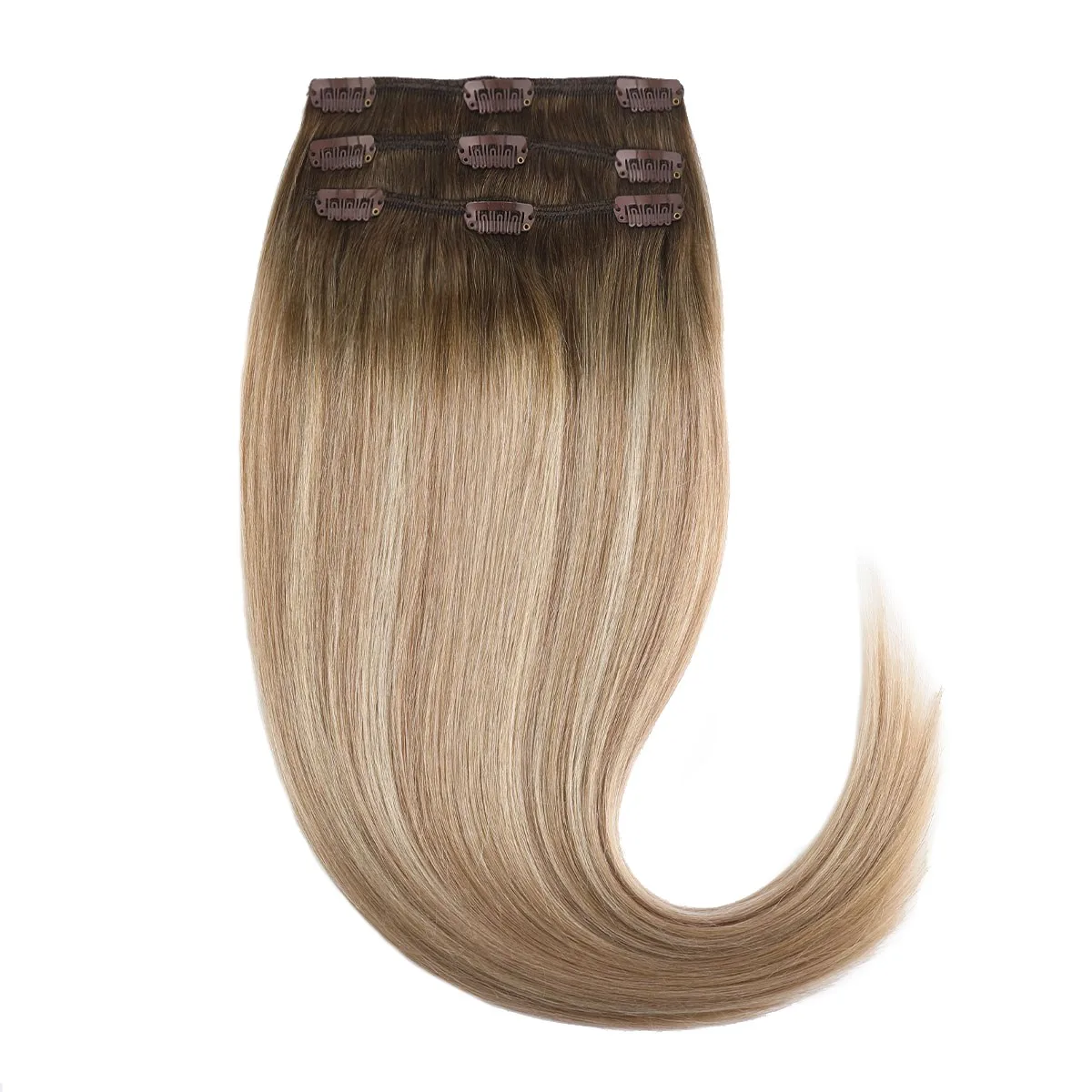 Rapunzel of Sweden Classic Clip-ins Straight / Light Volume / 3 pieces 30 cm Dark Ashy Blonde Balayage B2.6/10.9