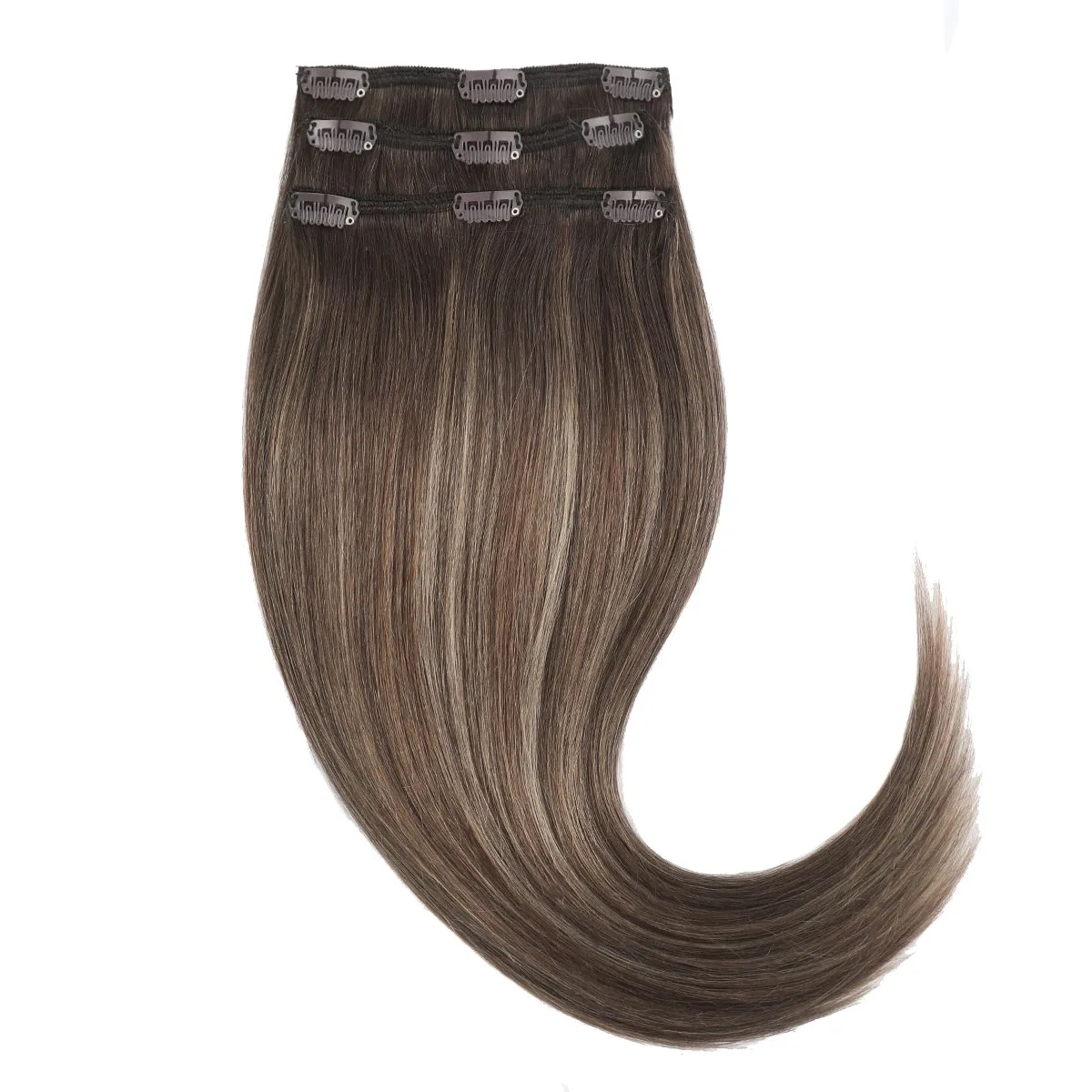 Rapunzel of Sweden Classic Clip-ins Straight / Light Volume / 3 pieces 30 cm Hazelnut Caramel Balayage B2.3/5.2