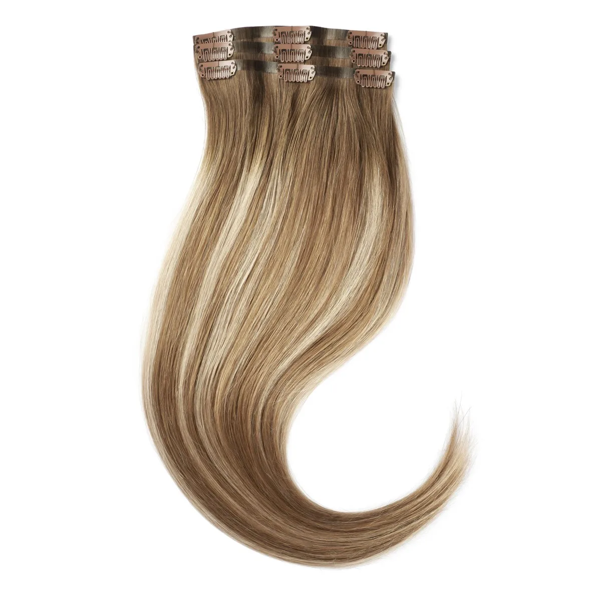 Rapunzel of Sweden Invisible Clip-ins Straight / Light Volume / 3 pieces 50 cm Brown Ash Blonde Balayage B5.1/7.5