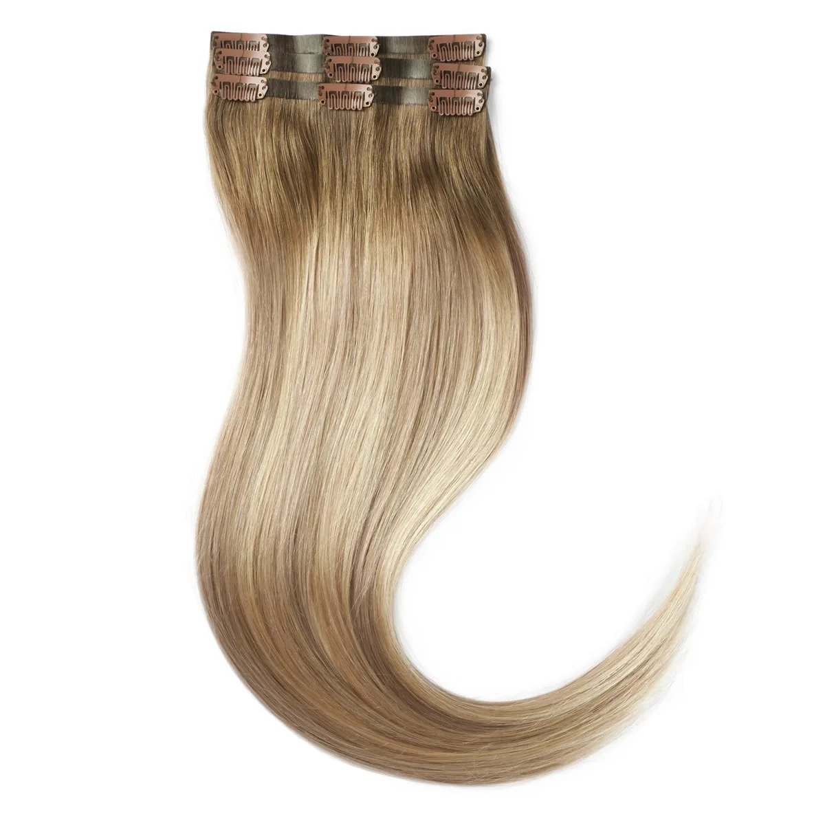Rapunzel of Sweden Invisible Clip-ins Straight / Light Volume / 3 pieces 50 cm Dark Ashy Blonde Balayage B2.6/10.9