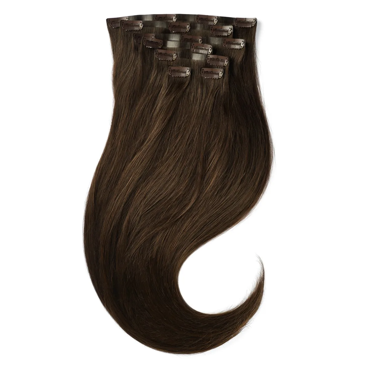 Rapunzel of Sweden Invisible Clip-ins Straight / Medium Volume / 7 pieces 50 cm 2.3 Chocolate Brown