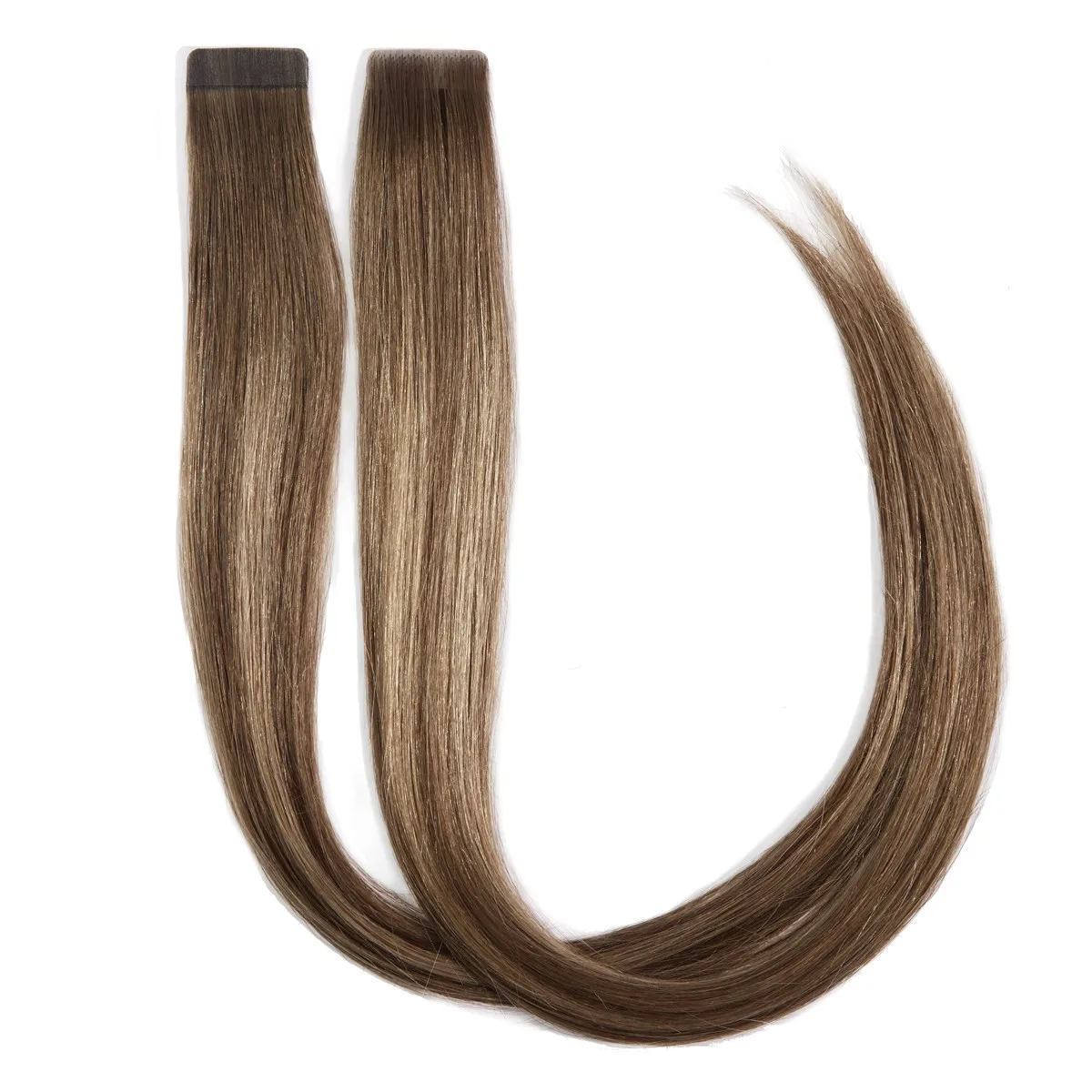 Rapunzel of Sweden Premium Tape Extensions Straight / Mixed Tapes 3 cm / 8 pieces 50 cm Hazelnut Caramel Balayage B2.3/5.2
