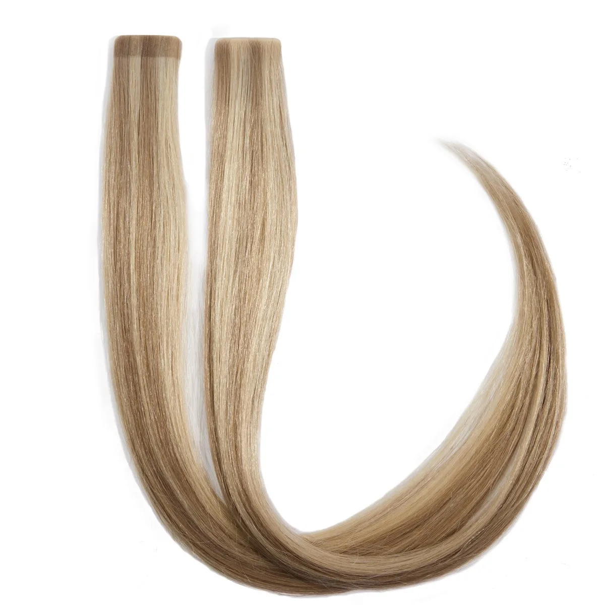 Rapunzel of Sweden Premium Tape Extensions Straight / Mixed Tapes 3 cm / 8 pieces 50 cm M7.3/10.8 Cendre Ash Blonde Mix