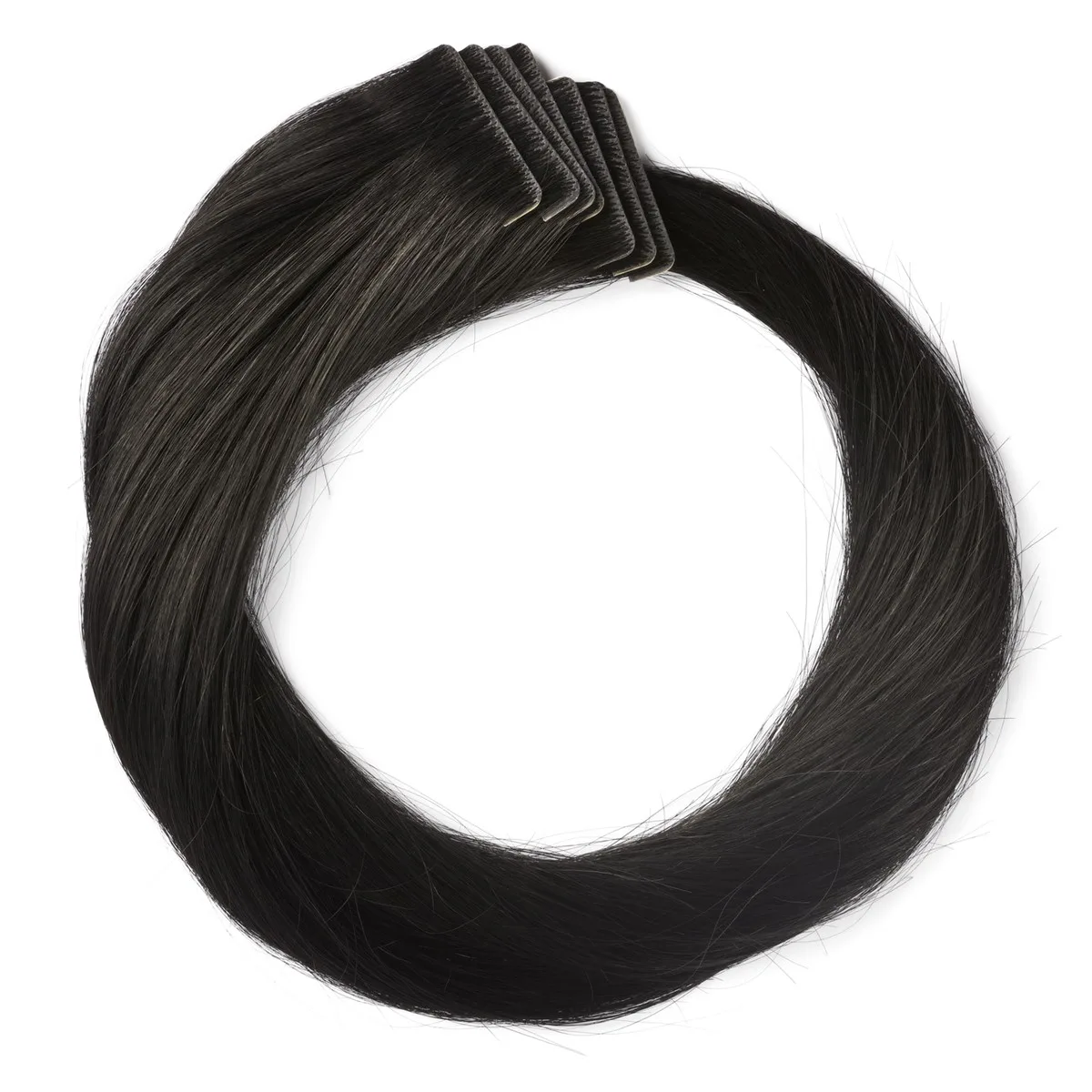 Rapunzel of Sweden Premium Tape Extensions Straight / Seamless Tape 4 cm / 8 pieces 50 cm  1.0 Black