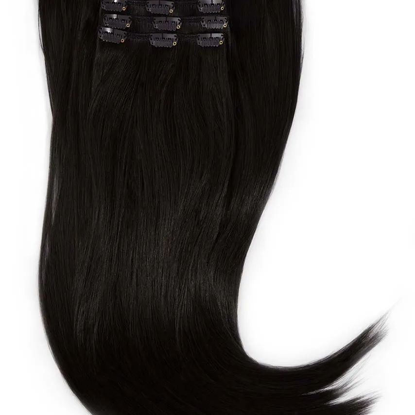Rapunzel of Sweden Vegan Clip-ins Straight / Medium Volume / 5 pieces 50 cm 1.2 Black Brown