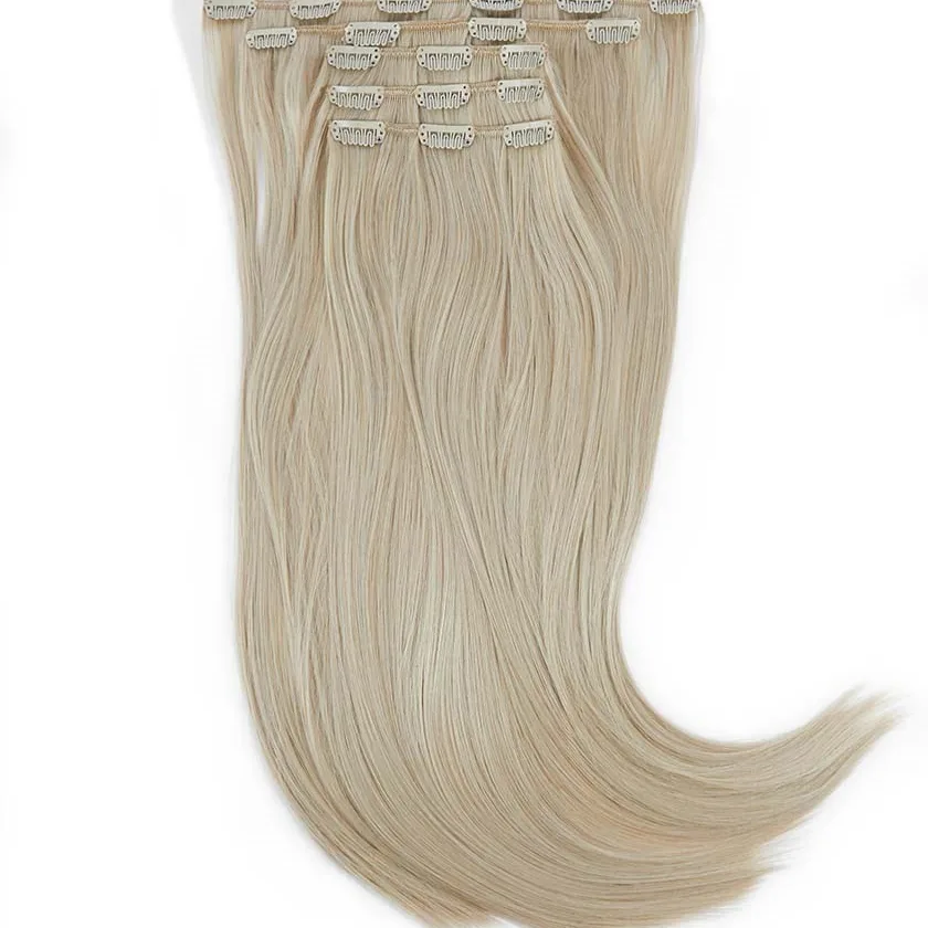 Rapunzel of Sweden Vegan Clip-ins Straight / Medium Volume / 5 pieces 50 cm 10.7 Light Grey