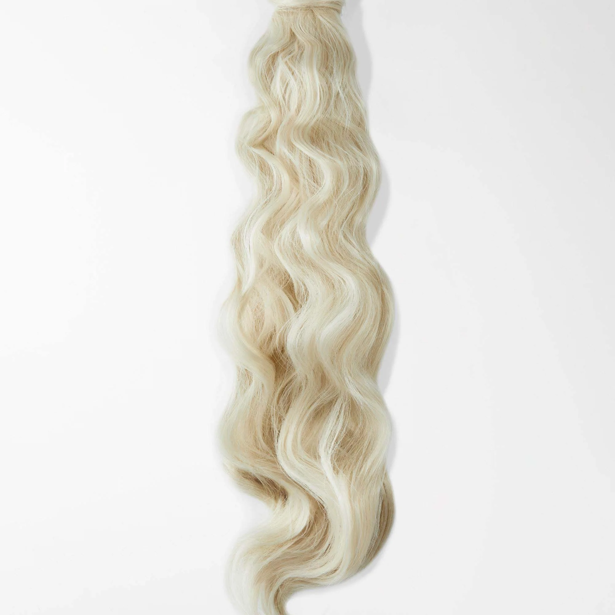 Rapunzel of Sweden Vegan Ponytail Beach Wave / Clip-in / Medium Volume 50 cm 10.10 Platinum Blonde