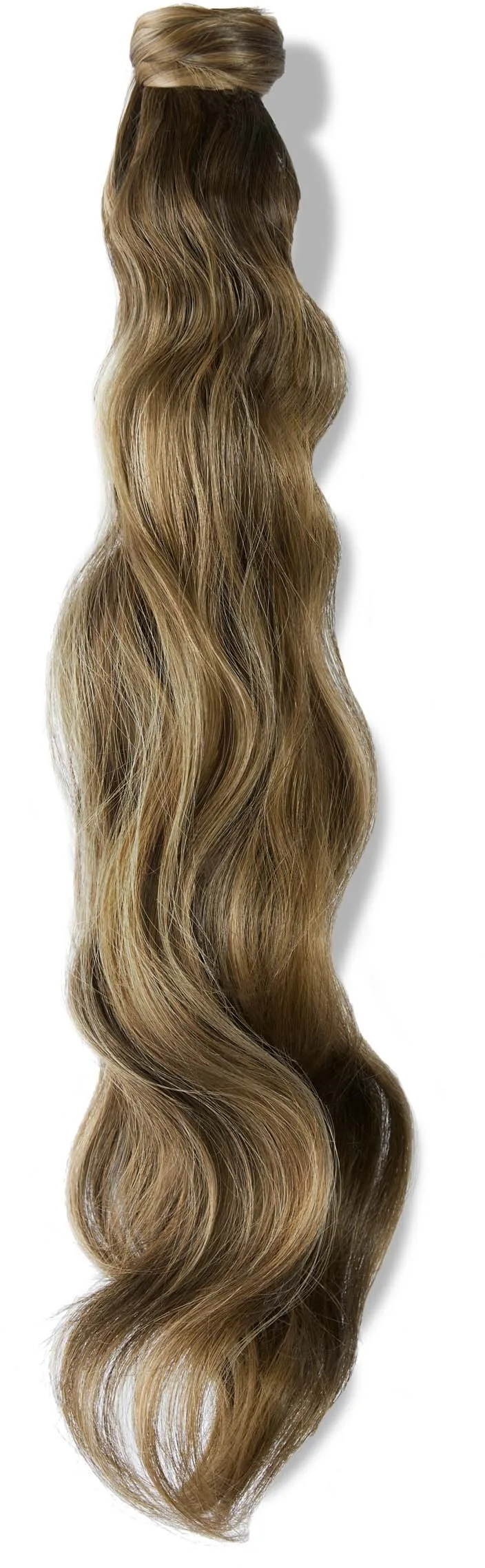 Rapunzel of Sweden Vegan Ponytail Beach Wave / Clip-in / Medium Volume 50 cm Hazelnut Caramel Balayage B2.3/5.2