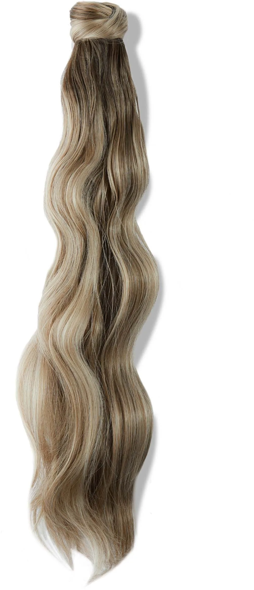 Rapunzel of Sweden Vegan Ponytail Beach Wave / Clip-in / Medium Volume40 cm  Dark Ashy Blonde Balayage B2.6/10.9