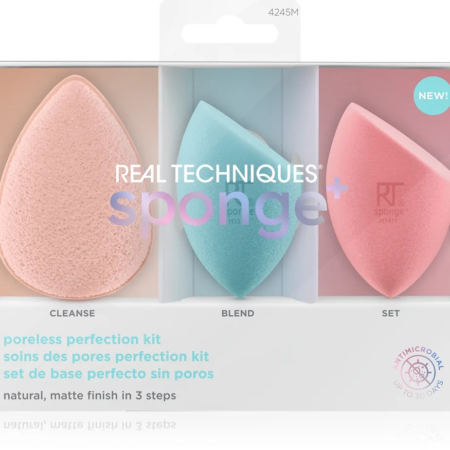 Real Techniques Sponge+ Poreless Perfection lahjasetti ihon virheisiin
