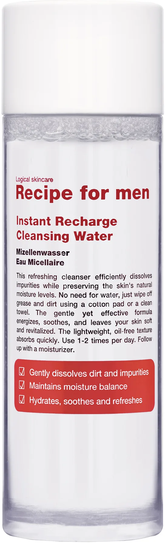 Recipe For Men Instant Recharge Cleansing Water 100ml