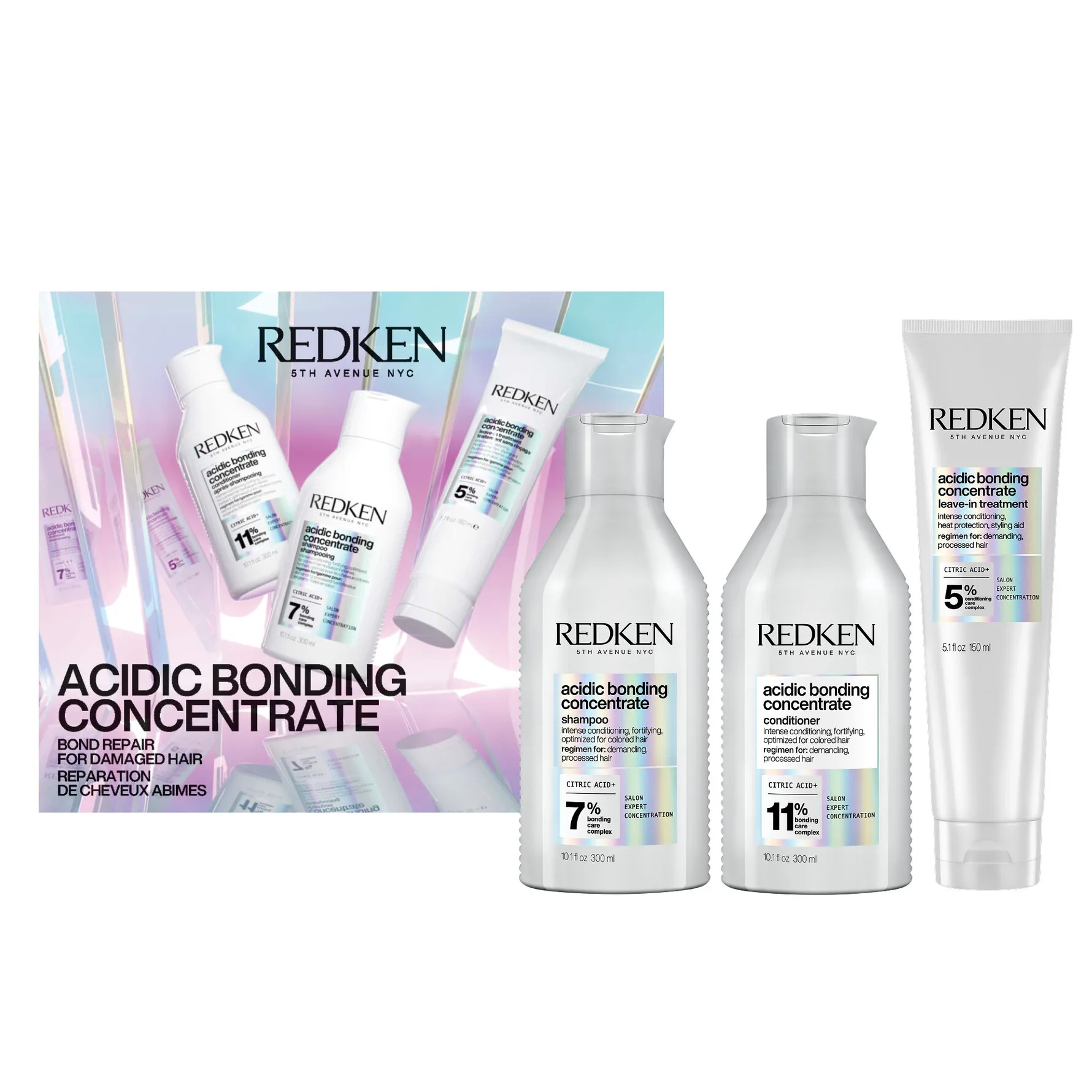 Redken Acidic bonding concentrate XMAS Set hårvårdsset för återuppbyggnad av mycket skadat hår Hårvårdsset