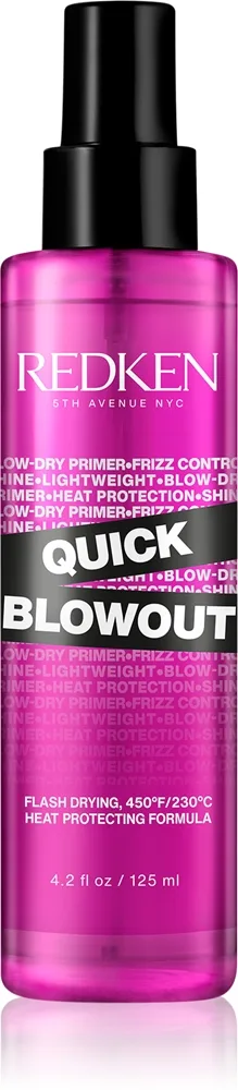 Redken Quick Blowout lämpösuojasuihke, sopii käytettäväksi yhdessä suoristusrautojen ja kihartimien kanssa nopeampaan föönaukseen 125 ml