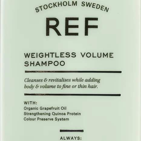 REF Weightless Volume Shampoo Schampo för fint och halta hår För volym från rötterna 100 ml