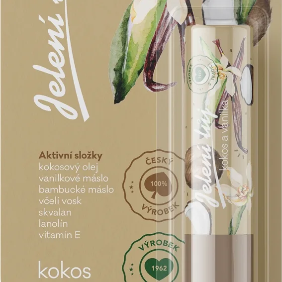Regina Jelení lůj Coconut & Vanilla Läppbalsam med rådjurstalg 4.5 g