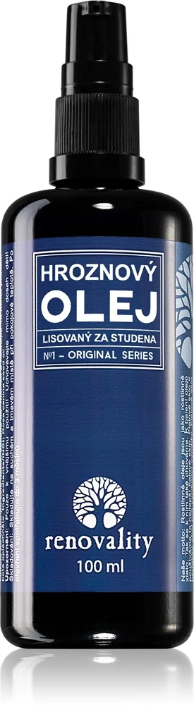 Renovality Original Series Cold-Pressed Grapeseed Oil kasvoöljy rasvoittuvalle ja sekaiholle 100 ml