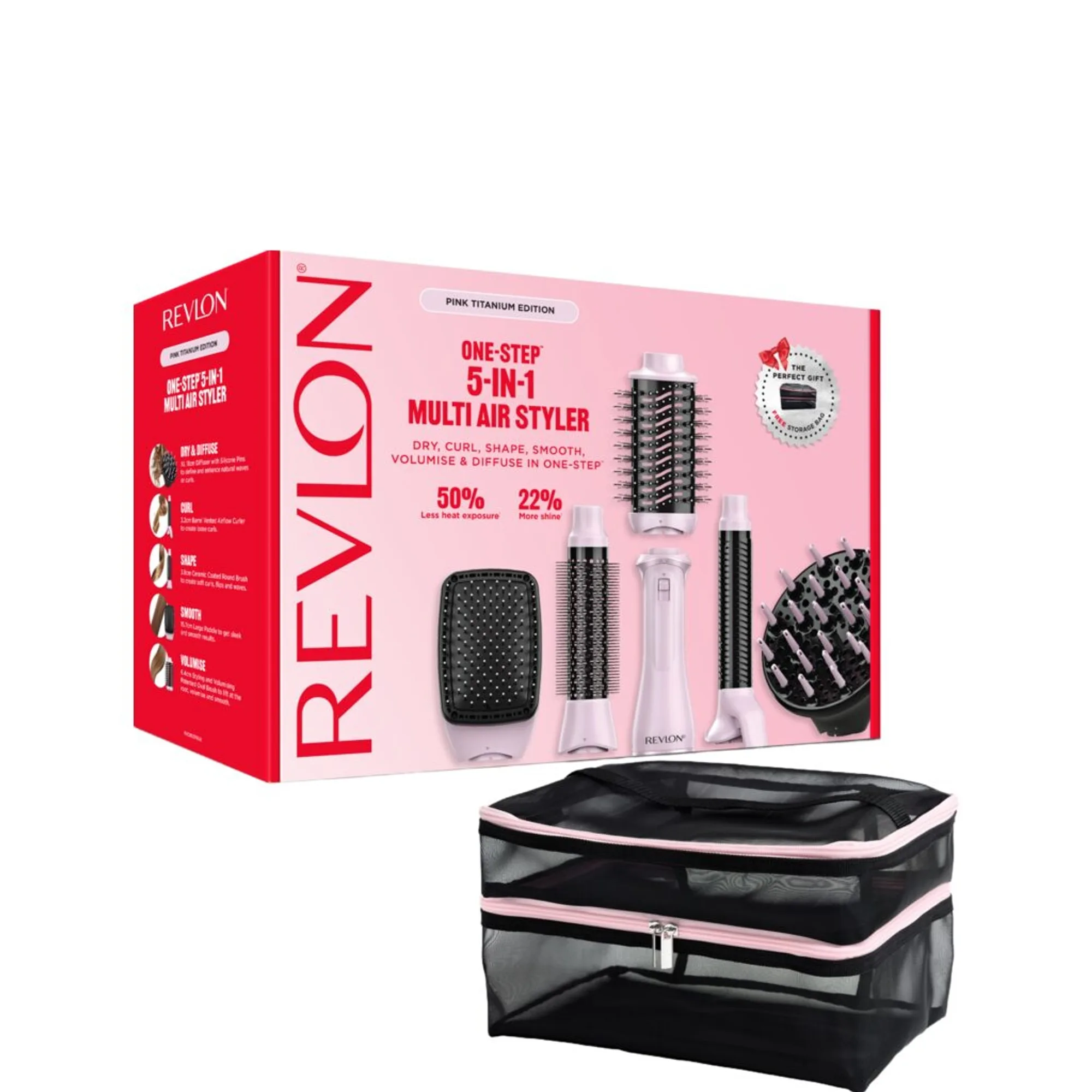 REVLON One-Step Blow-Dry Multistyler 5-in-1 Pink Titanium Hårtork