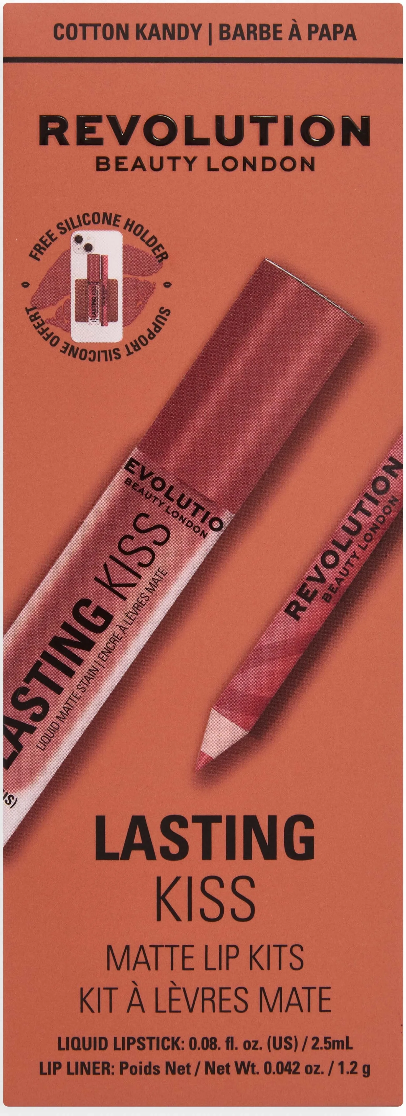 Revolution Beauty London Lasting Kiss Matte Lip Kit Cotton Kandy
