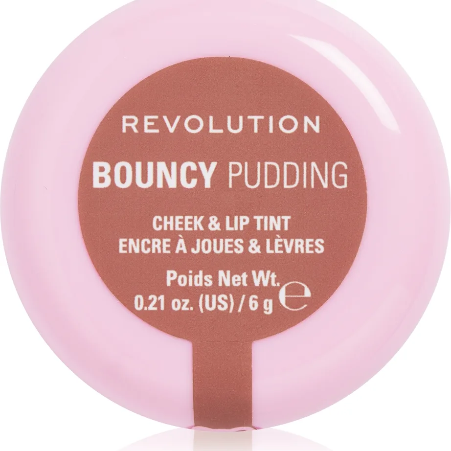Revolution Bouncy Pudding Lip & Cheek monitoiminen meikkituote huulille ja poskille sävy Hazy Nude 6 g